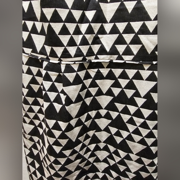J Crew Factory black and white geometric print dress size 12 - Picture 3 of 8